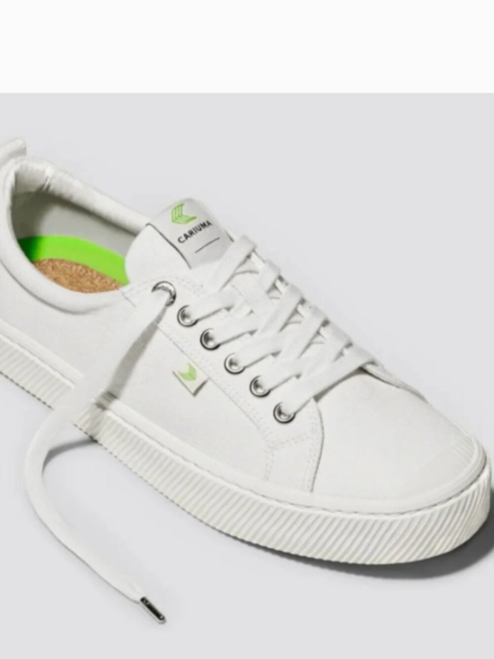 CARIUMA Womens OCA Low Off White Lace Up Canvas Sneaker, Womens size US 7.5